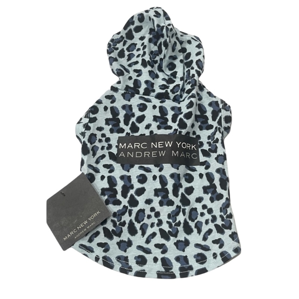 Marc New York Blue Cheetah Pet Dog Hoodie Shirt Size Small NEW